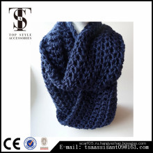 Синий цвет бесконечности девочек шарф, трикотажные акриловые шарф, шарф завод Китай